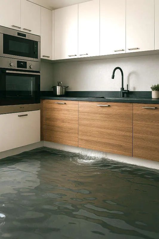 cuisine inondée en Belgique