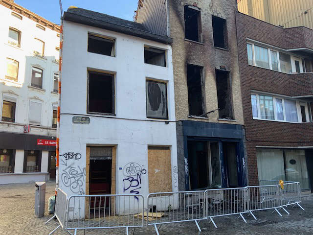 contre expertise d'un immeuble incendié à Charleroi en Belgique